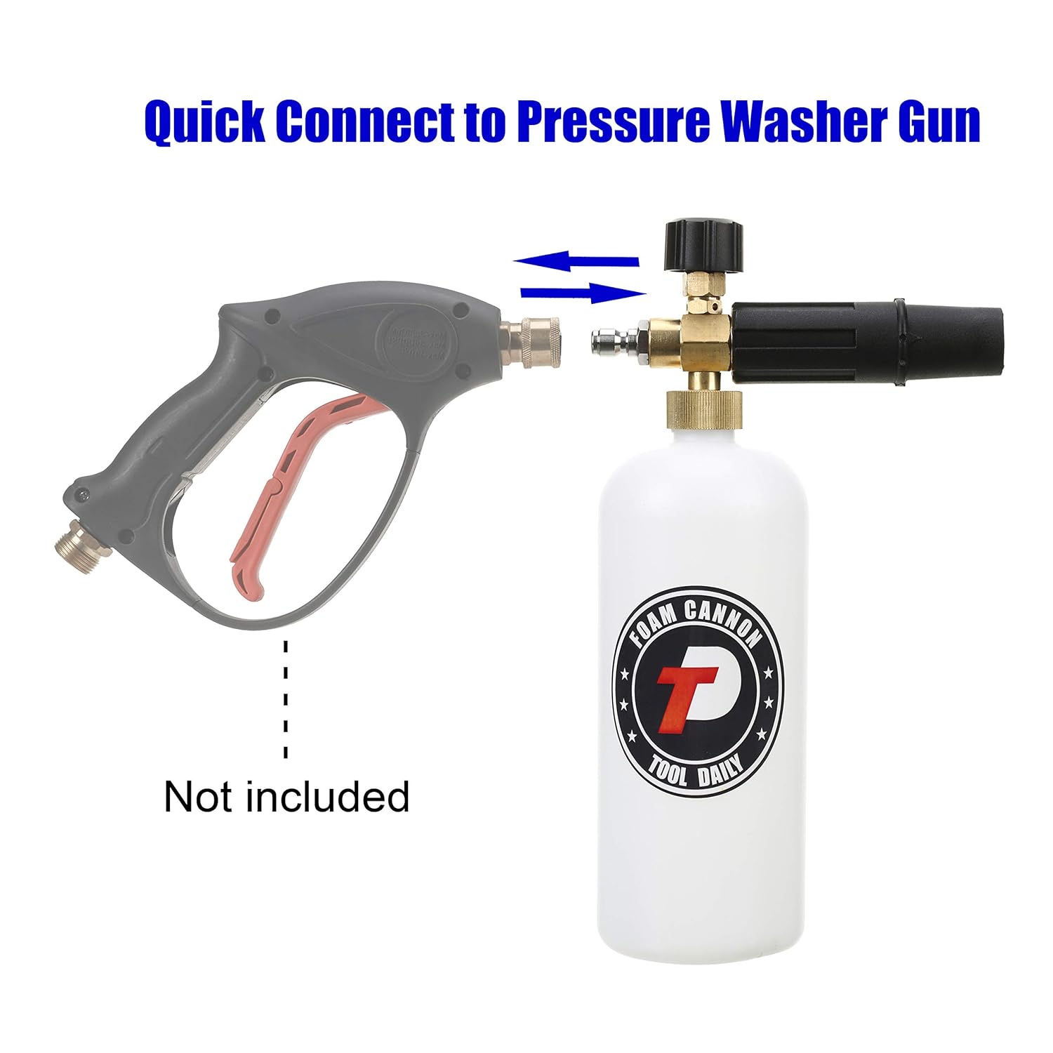 Tool Daily Foam Cannon with 1/4 Inch Quick Connector, 1 Liter, 5 Pressure Washer Nozzle Tips: Industrial & Scientific