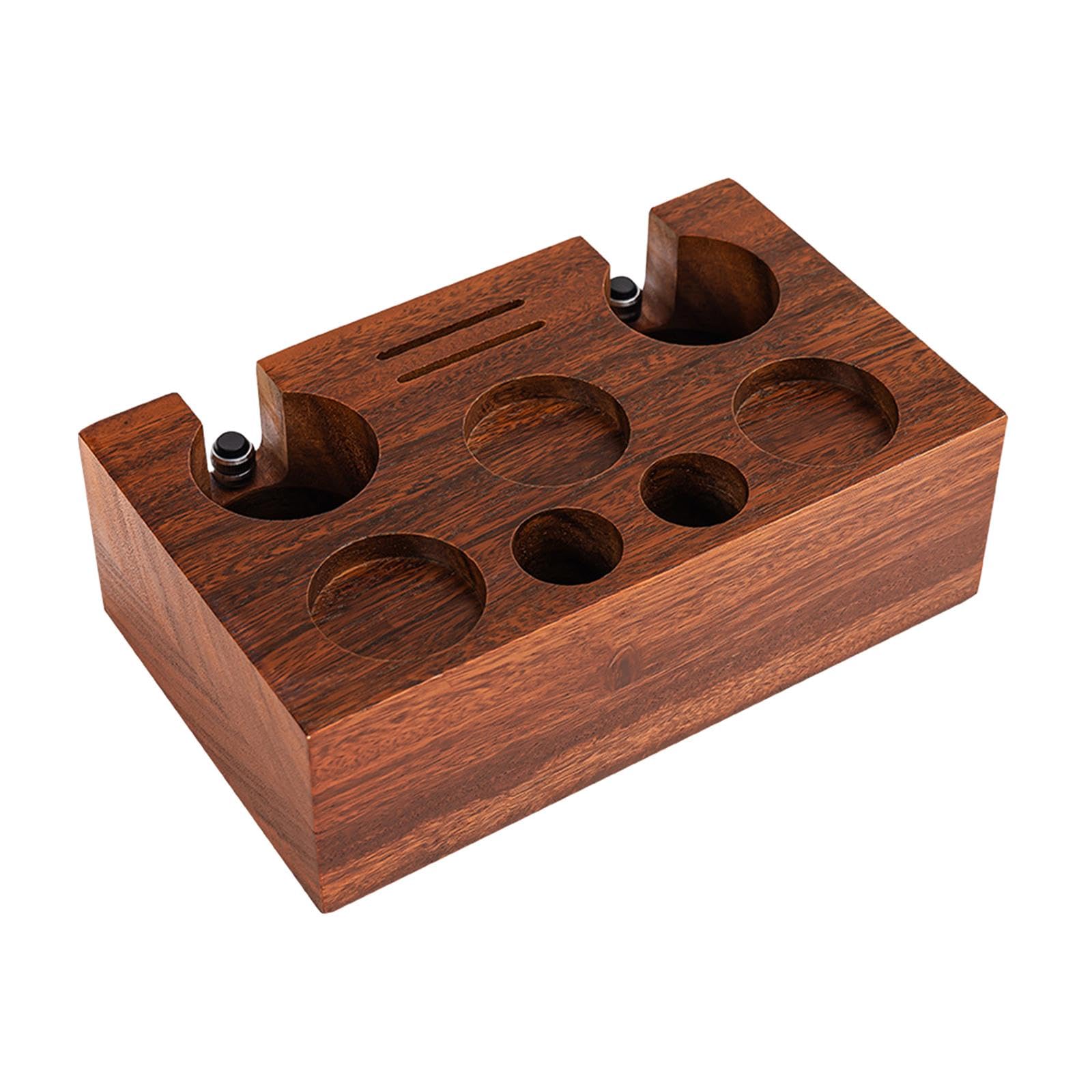 Baoblaze Espresso Tamper Holder, Wooden Coffee Tamper Station Base, Walnut Espresso Tamp Mat Stand for Espresso Accessories, for 58mm