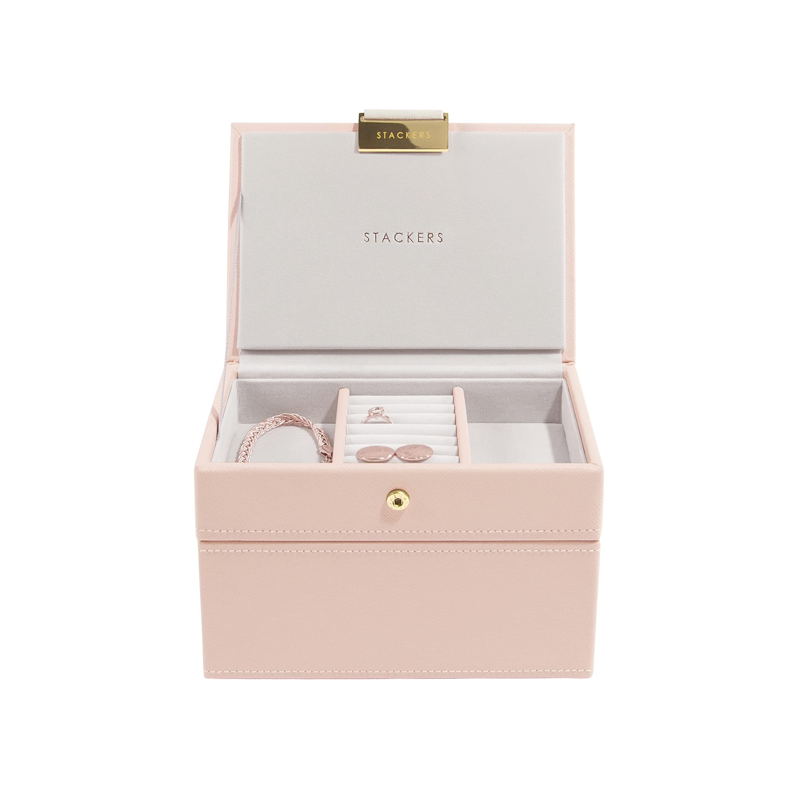 Stackers Blush + Champagne Gold Mini Jewellery Box - Set of 2