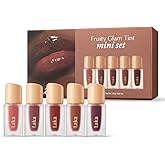 Laka Fruity Glam Tint Mini Set, 5pc Lip Tint Gift Set for Women, Valentine's Day Gifts, Hydrating & Glowy Finish, Lightweight & Transfer-proof Stain, K-Beauty