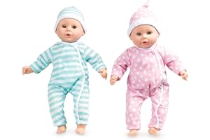 Melissa & Doug Mine to Love Twins Luke & Lucy 15” Light Skin-Tone Boy and Girl Baby Dolls with Rompers, Caps, Pacifiers - Twin Baby Dolls, First Baby Dolls for Toddlers 18 Months and Up