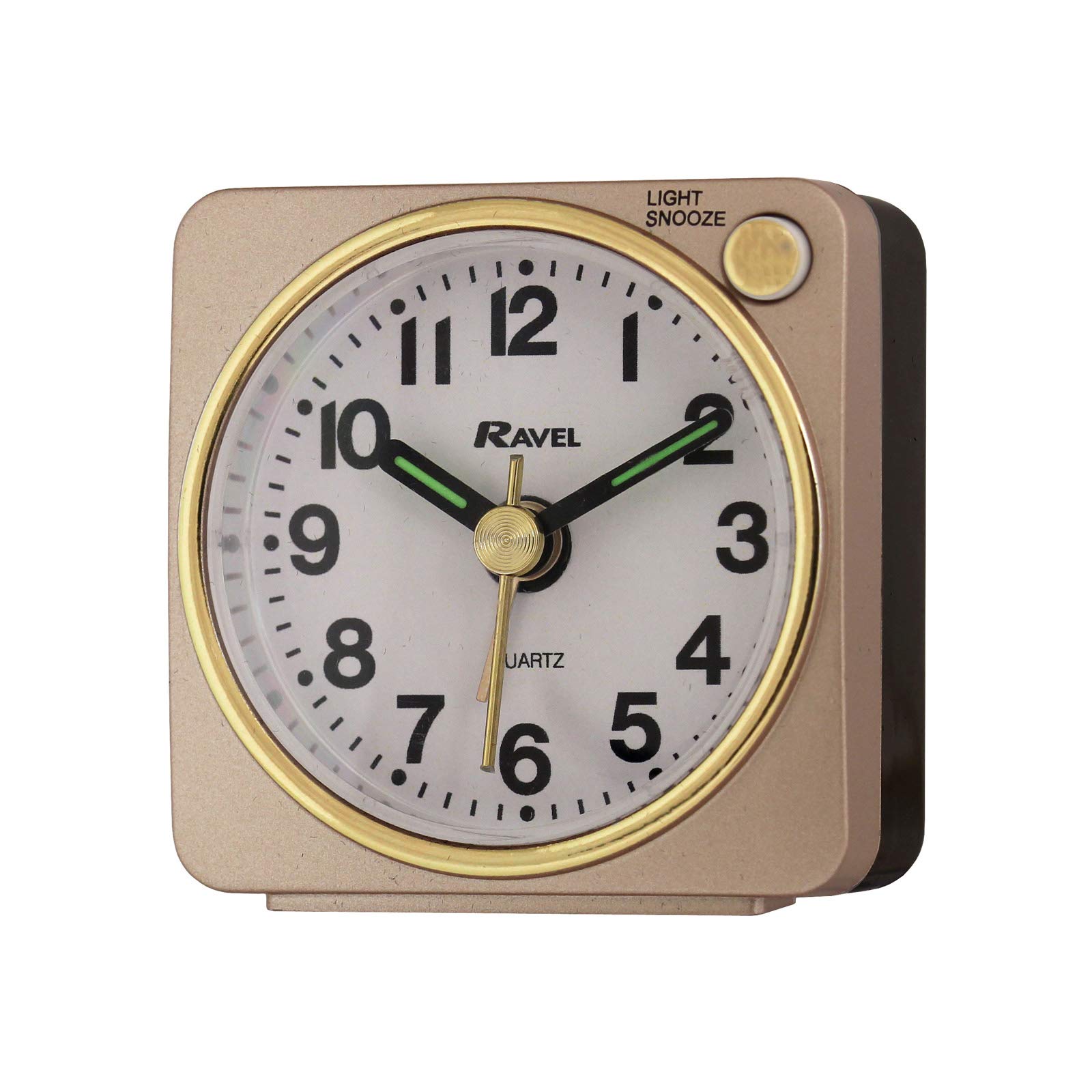Ravel - Longford Mini Travel Quartz Alarm Clock - Gold/Black