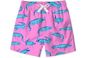 uideazone Boys Swim Trunks 3D Funny Print Surfing Board Shorts Quick Dry UPF 50+ Swimsuit Beachwear with Mesh Lining 2-12T