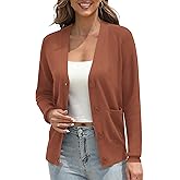 Urban CoCo Women's Classic Open Front Cardigan Sweaters Long Sleeve Button Down Knit Sweater