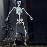 7.8Ft Giant Skeleton Life Size Realistic Plastic Human Skeleton with Movable Joints for Halloween Front Lawn Decorations