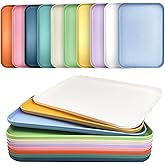 Slomg 10 Pack Plastic Art Craft Trays, Multicolor Activity Sensory Sand Puzzle Sorting Trays for DIY Projects Painting Beads Jewelry, Blue Food Serving Platters for Home Restaurant Supply 12x9in