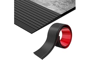 AHUA WALSONG Threshold Ramps for Doorways Self-Adhesive Threshold Ramp for Doorways, Wheelchairs, Strollers, Scooters, Deceleration Ramp (Black, 3/5" Height x 3.3Ft Long)