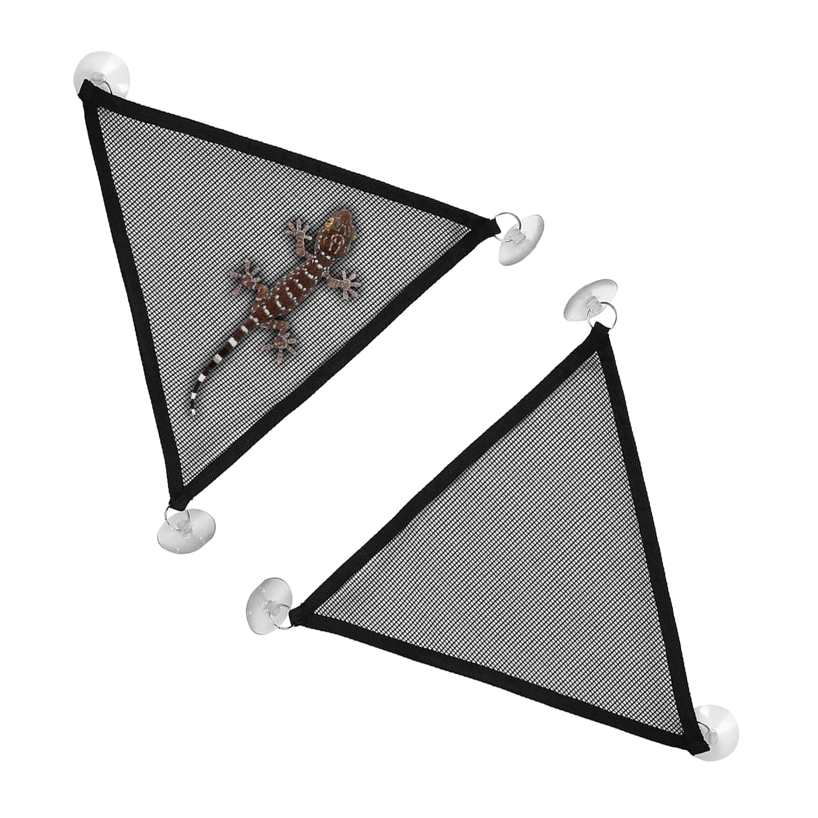 LICQIC 2 Packs Mesh Reptile Hammocks, Lizard ammock, Gecko Vivarium Hammock for Iguanas, Anoles, Geckos, Snakes, Chameleon (Black, M)