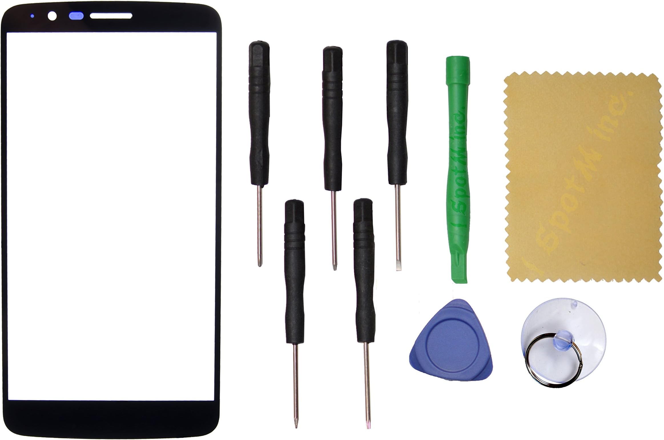 Black Outer Front Screen Glass Lens Replacement for LG Stylo 3 LS777+Tools