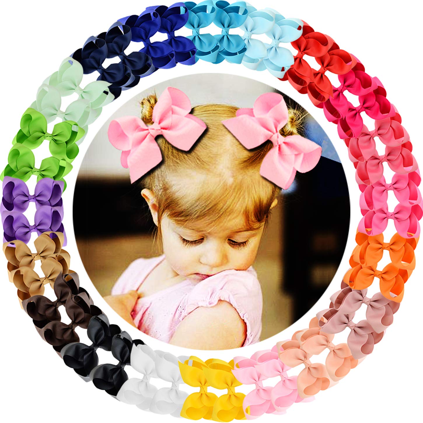 Mua 40pcs 4.5" Hair Bows Clips Grosgrain Ribbon Bows Hair Alligator