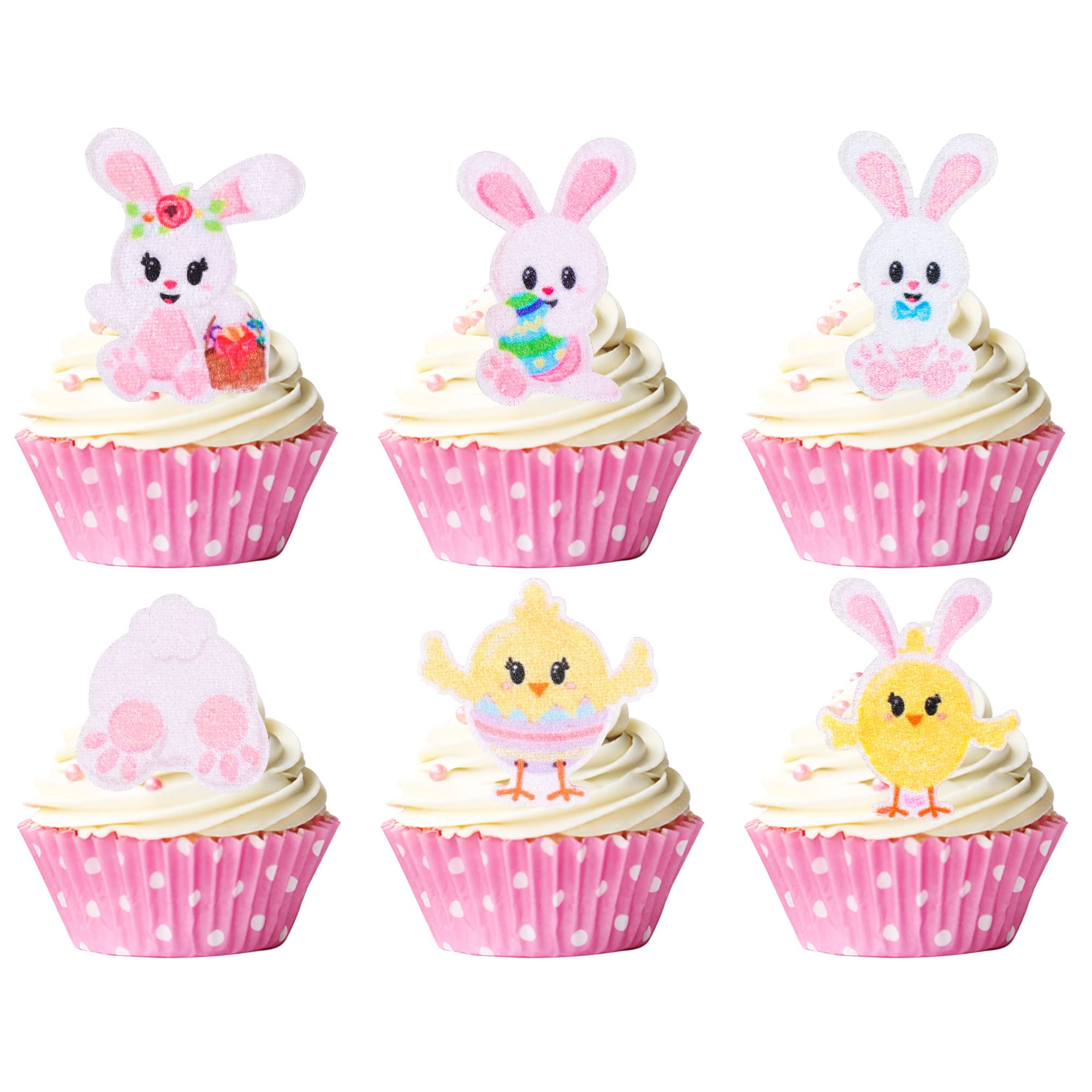 View 1 of ***MISSING PARTS***
Gyufise 24 Pack Happy Easter Cupcake Toppers Bunny Rabbit Egg Chicken Cupcake Picks Happy Easter Theme Baby Shower Kids Birthday Party Cake Decorations Supplies