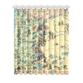 Amazon Com Vintage 1935 Oregon State Map Window Curtain Panels