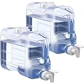 Funnymoom 2 Pack 1.5 Gallon Fridge Water Dispensers Bottle with Leak-proof Spigot and Convenient Handle Plastic Cold Juice Beverage Dispenser Jug for Party Refrigerator Drink Juice Iced Tea