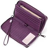 SENDEFN Leather Women's Wallets RFID Blocking Zip Around Large Capacity Long Credit Card Holder Wallet