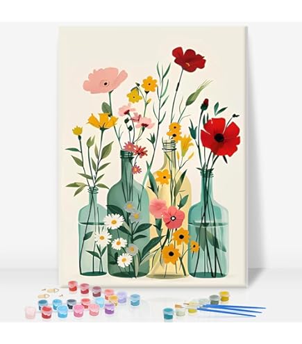Amazon.com: Floral Heart Blood Vessel Paint by Number for Adults