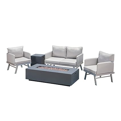 Amazon Com Parker Outdoor Conversation Set With Fire Pit 4