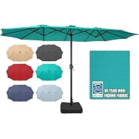 BPS 15FT Large Double Sided Patio Umbrella with Base Included, Denim Blue