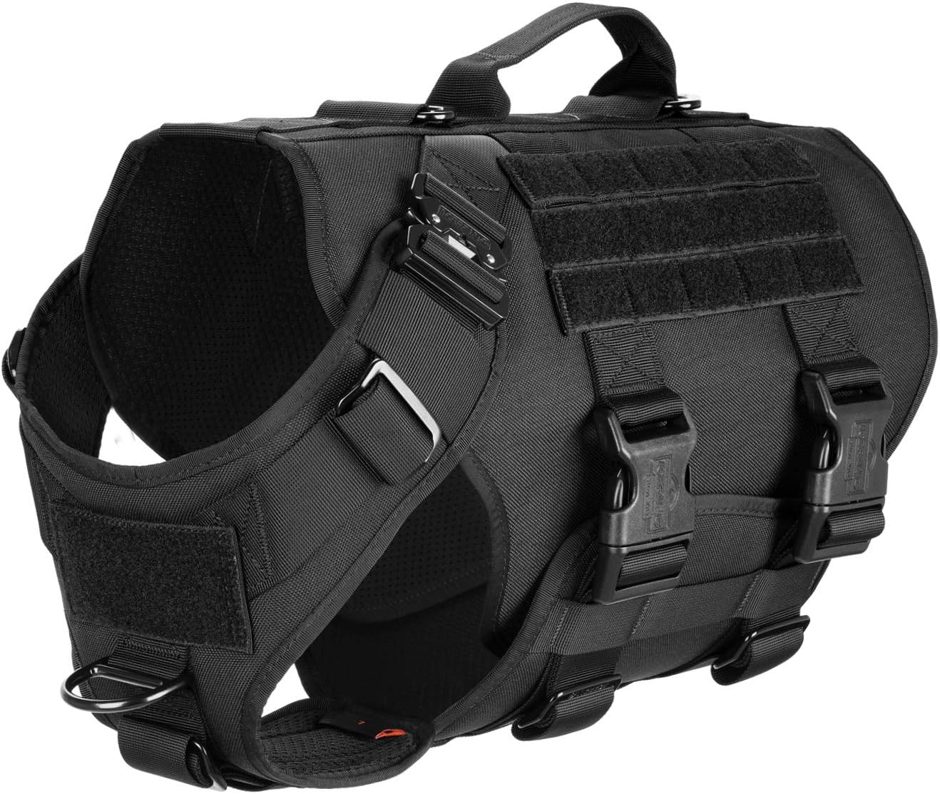 ICEFANG Tactical K9 Operation Harness,6X Buckle,Working Dog MOLLE Vest with Handle,3/4 Body