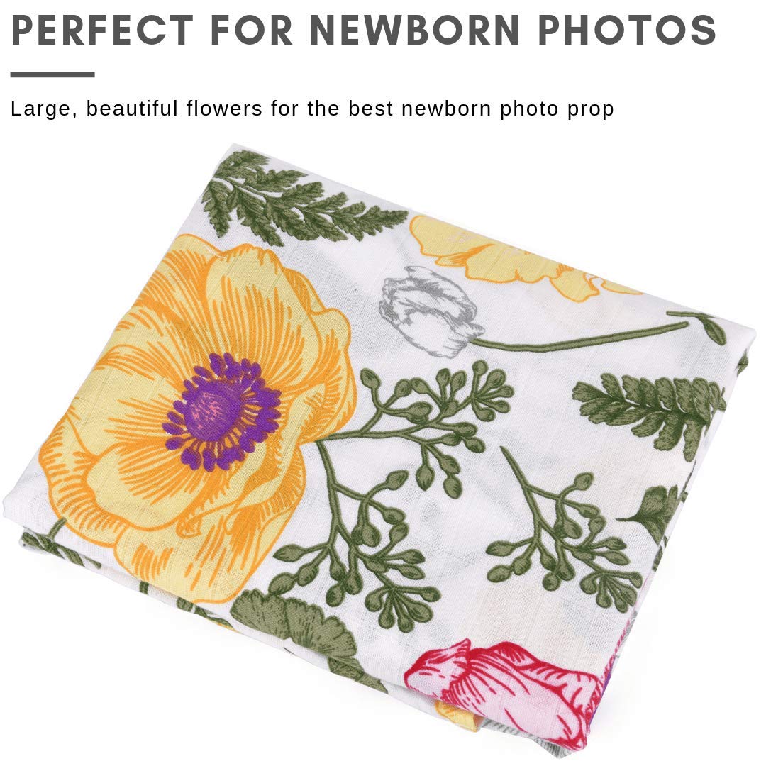 floral muslin swaddle blanket