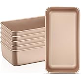 Leonyo 6 Pack Nonstick Loaf Pans for Baking Bread, 9IN x 5IN Stainless Steel Loaf Pans for Homemade Bread Baking, Meatloaf, Bananas, Brownies, Lasagnas, Oven Safe, Rose Gold
