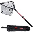 Sougayilang Fishing Net Fish Landing Net, Foldable Collapsible Telescopic Pole with EVA Handle, Durable Nylon Material Mesh, Safe Fish Catching or Releasing