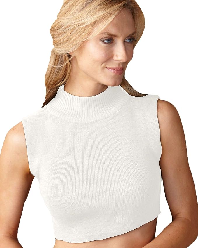 mock neck off white