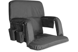 KHOMO GEAR Stadium Bleacher and Bench Seat Chair with Padded Reclining Cushion and Armrest and Carry Straps