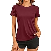 TACVASEN Women's Short Sleeve Workout Shirts UPF 50+ Sun Protection Quick Dry Athletic Tops for Running Gym Tee