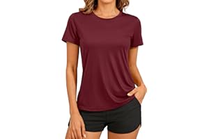 TACVASEN Women's Short Sleeve Workout Shirts Sun Protection T-Shirt UPF 50+ Quick Dry Athletic Sport Yoga Gym Tops