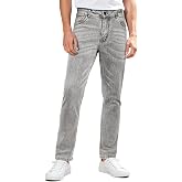 GINGTTO Mens Jeans Slim Fit Stretch Denim Grey 34W30L | Wear Resistant, 5-Pocket, Casual Style, Straight Leg, Perfect for Dailywear, Travel, Work and Date
