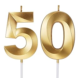 50th Birthday Candles for Cakes Numbers Candle