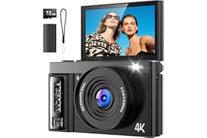 Digital Camera 4K for Photography Vlogging: 64MP Cameras for Video with Autofocus - 16X Zoom Photo Camera Gifts for Teens Age