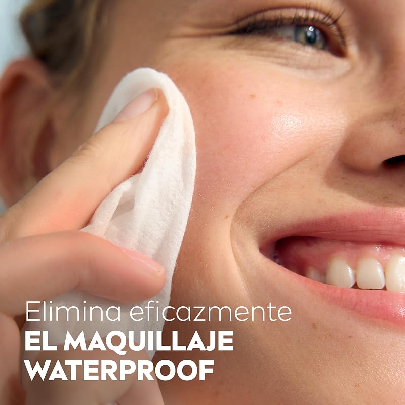 Toallitas Desmaquilladoras 3-en-1 Suaves - Toallitas Húmedas - Limpia Suave y Eficazmente - Elimina Maquillaje Waterproof - Para Rostro, Ojos y Labios - Piel Seca y Sensible - 25 unidades