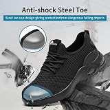 Hanani Steel Toe Caps Trainers Lightweight Boots Black EU39 UK5.5 Men Women view 4