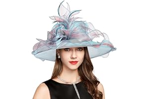 YIDINGCO 2024 Kentucky Derby Hat for Women Ladies Girls, Organza Fascinator for Tea Party Bridal Church Mother's Day, Sun Hat