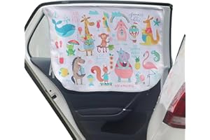 LOYAGOUR Car Window Shades for Side Windows Baby and Kids,Car Back Window Sun Shade Covers,Strong Magnetic Sunshades Curtains for Truck,27.5" x 19.5" (Animal Friends)