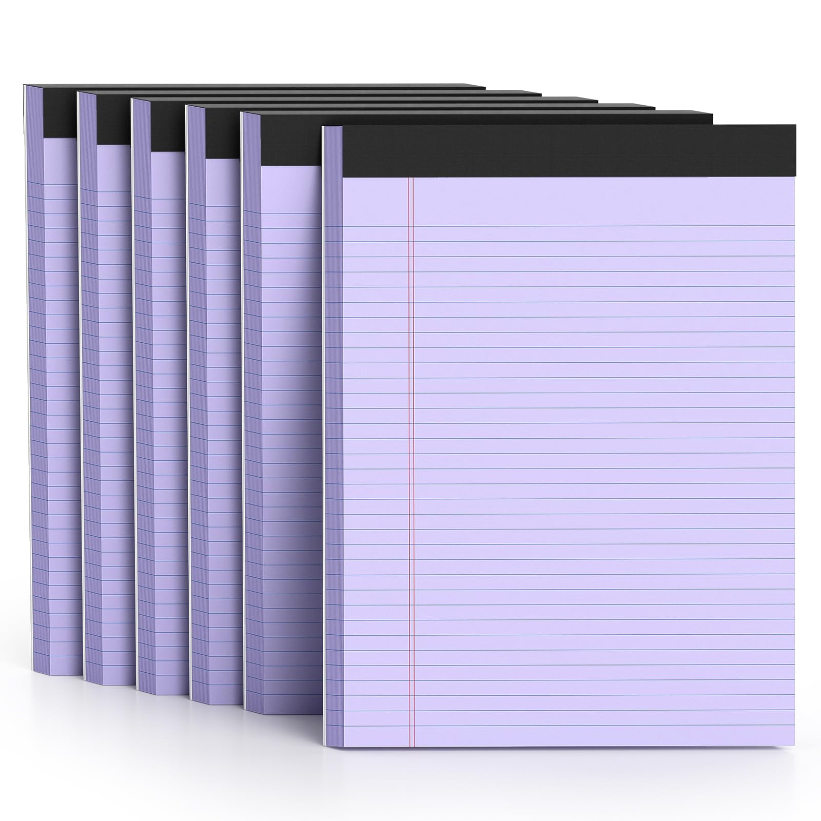 Photo 1 of AILZFEI 300 Sheets Purple Legal Pads 8.5 x 11 College Ruled Paper 6-Pack Note Pad Narrow Ruled 50 Sheets per Notepad Perforated Writing Pad Durable Sturdy Back 8x11 Pads of Paper