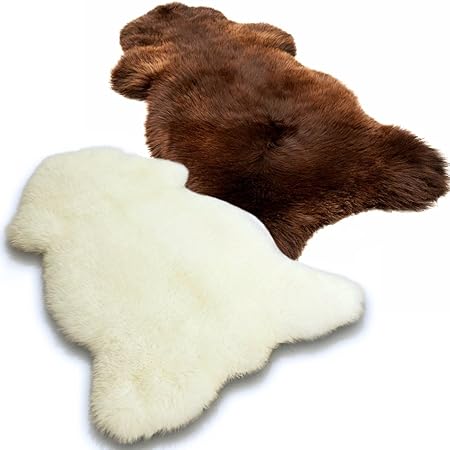 Lammfell Schaffell Echtes Fell ökologisch gegerbt XXL Neu (Weiß, ca.100-110 cm)