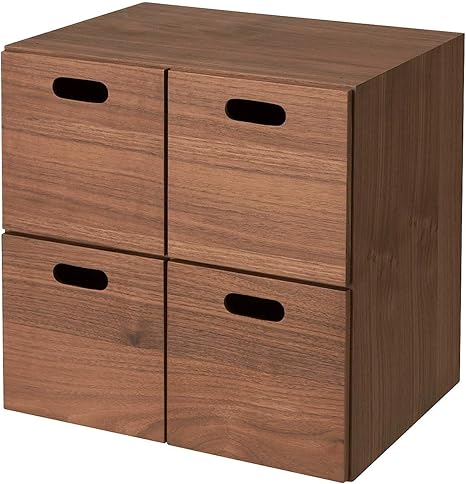 Amazon Co Jp 無印良品 スタッキングチェスト 引出し 4個 ウォールナット材 幅37 奥行28 高さ37cm ホーム キッチン