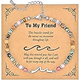 JUTOLOKA Wave Bracelet for Women, Friendship Bracelets, Friend Gifts, Sister Gift,Best Friend Birthday Gifts for Woman, Bestie Bracelets, Christmas Gift for Women