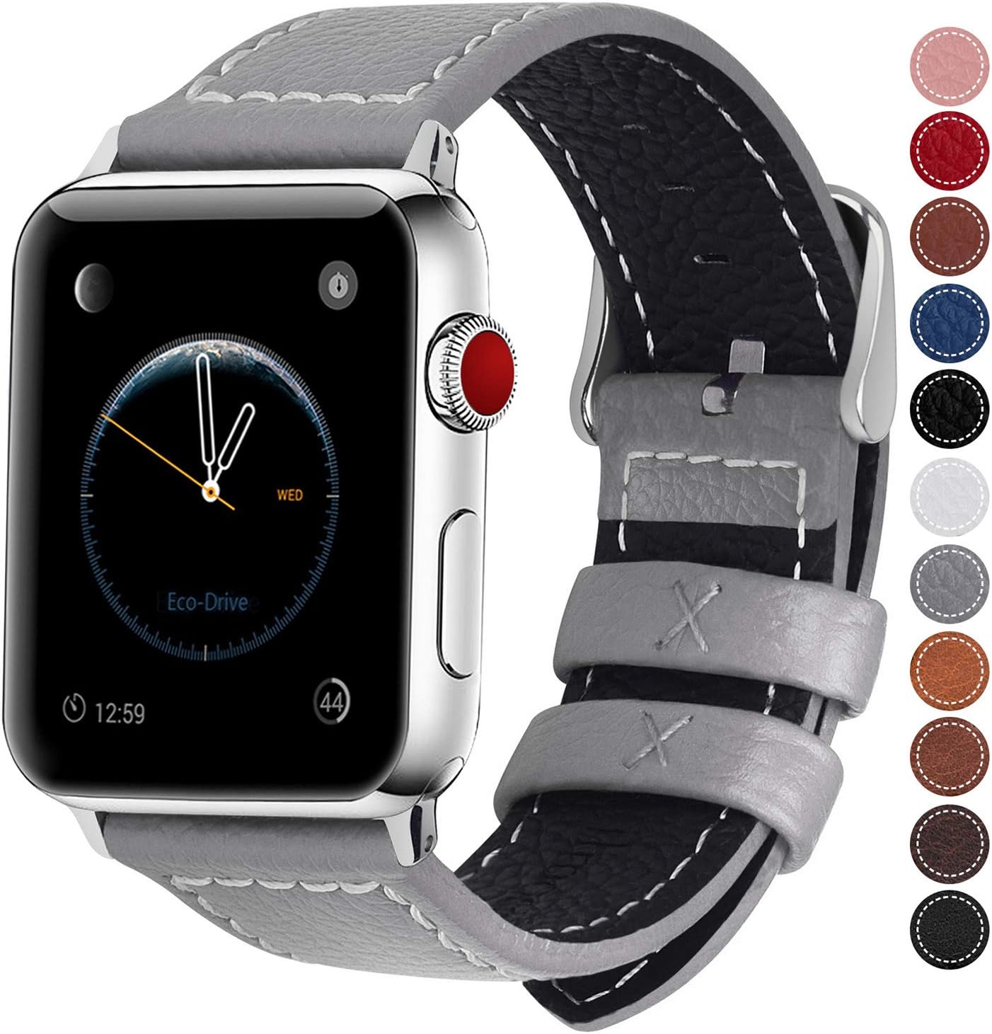 Fullmosa Compatible Bracelet Apple Watch en Cuir 42mm/44mm 38mm/40mm, Bracelet iWatch Serie 5,4