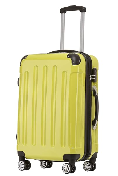 BEIBYE Zwillingsrollen 2048 Hartschale Trolley Koffer Reisekoffer Taschen Gepäck in M-L-XL-Set (Grün, L)