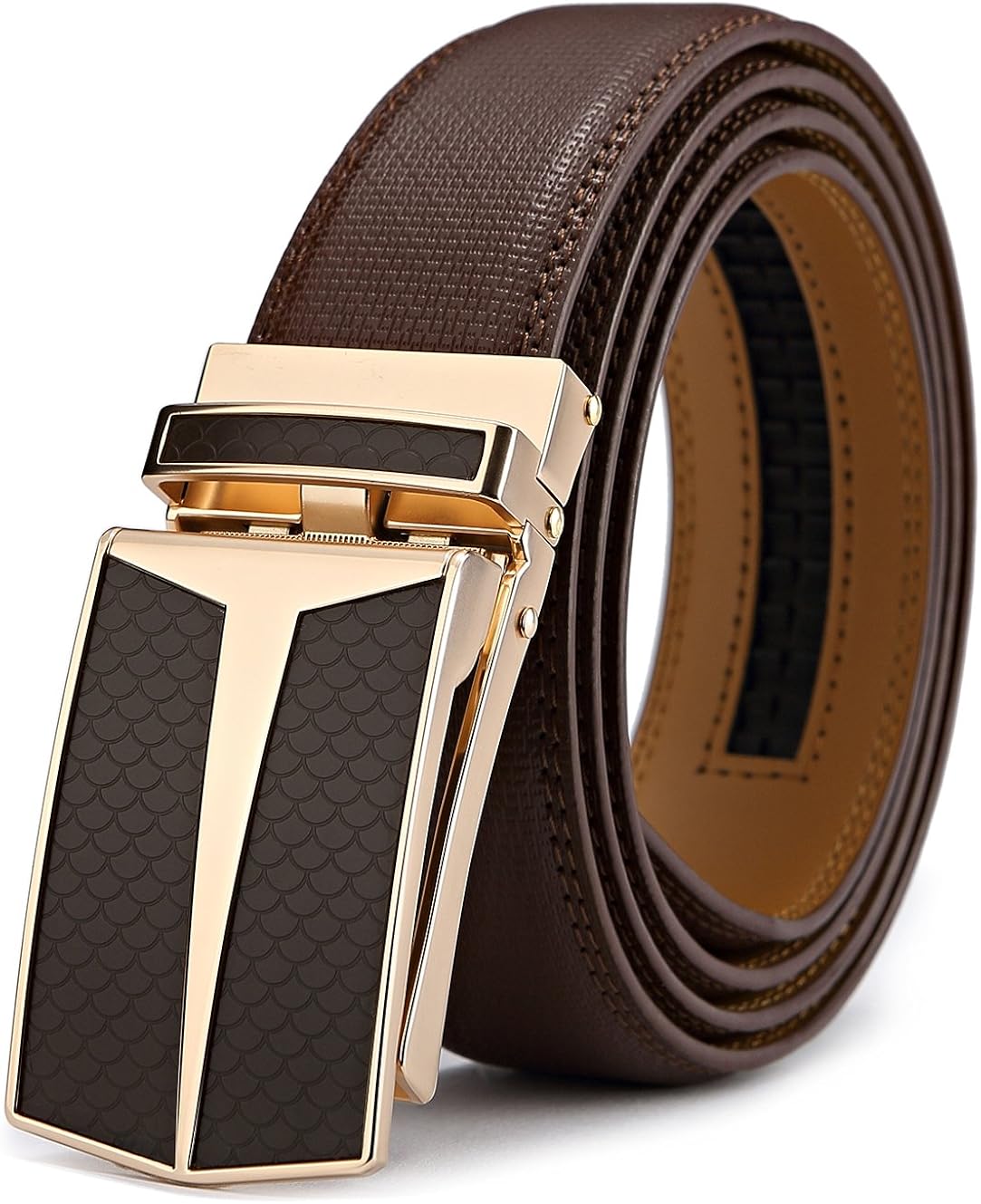 Men's Belt,BULLIANT Leather Ratchet Belt for Men Dress 1 3/8,Trim to
