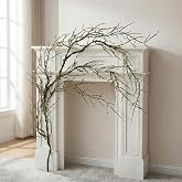74" Spooky Halloween Tree Garland Moss Faux Willow Branches for Hanging(1) | Malleable Weeping Twig Black Vine Greenery Grapevine Ghost Haunted Forest Outdoor Mantel Fireplace Porch Arch Stairway Decor
