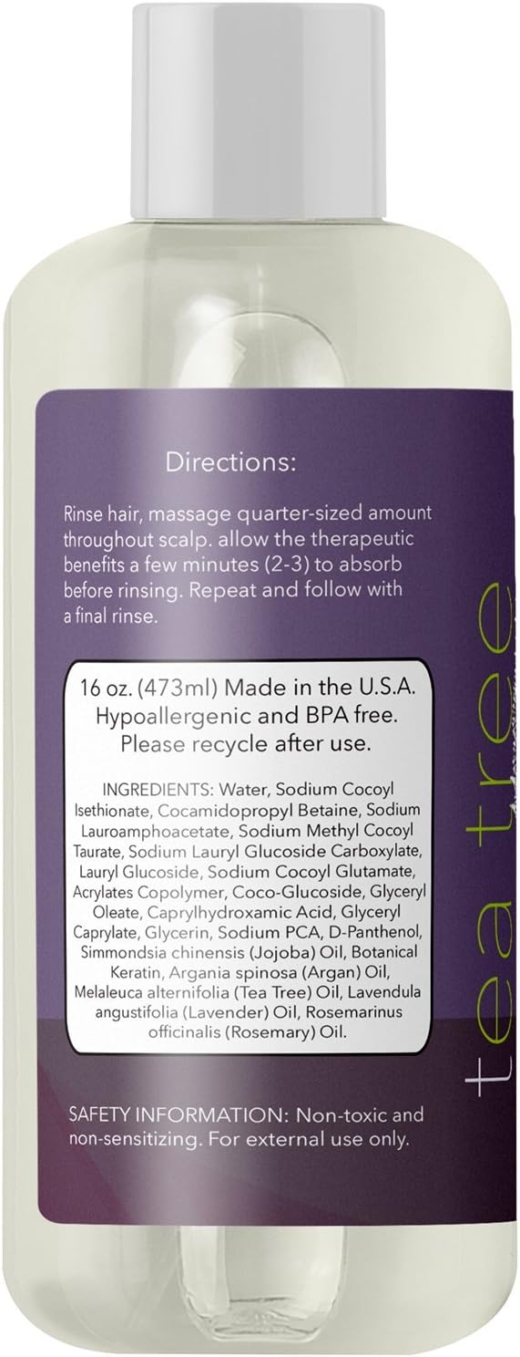 Tea Tree Shampoo for Hair Loss - Color Safe Tea Tree Oil Dry Scalp Treatment for Hair Growth and Hair Repair - Thickening Shampoo Keratin Hair Treatment for Dry Damaged Hair and Dandruff Treatment: Health & Personal Care