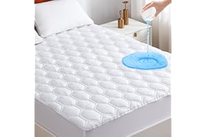 GOONIK Full Size Mattress Protector - Cooling Waterproof Pad Cover, 3D Air Soft for 6-16 Inches Mattress, White