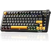 OIXOC AU75 Wireless RGB Gaming 75% Mechanical Hot-Swappable Keyboard | OIXOC Keyboard with Multi-Device Connectivity, Customizable LED Backlit, Knob Control, PBT Keycaps for Windows, Mac, PC