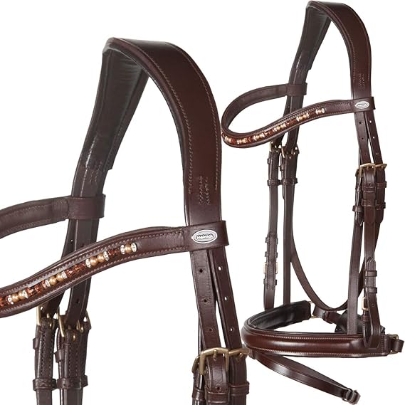 Heinick-Reitsport Trense Comfort Schwedisch Braun ~ Asmaro ~ WB VB anatomisches Genickstück