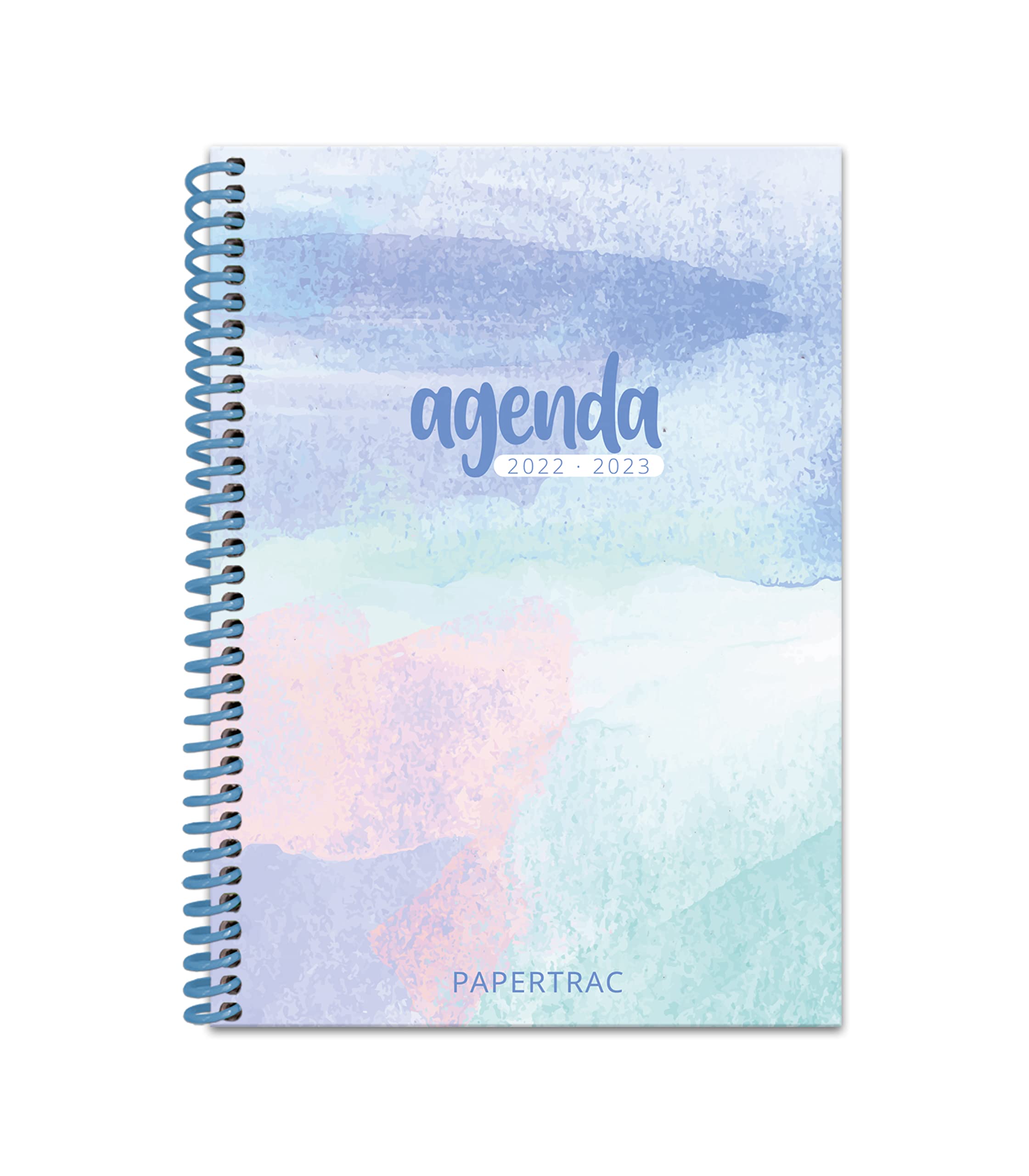 PaperTrac 3079 Academic Diary 22-23 Watercolour Day Page A6 12 x 16 cm Spanish Catalan Basque English French Blue A6