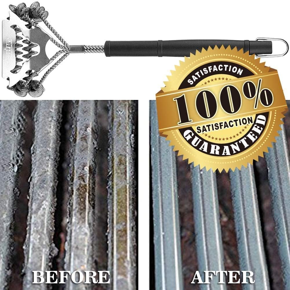 GRILLART Grill Brush Bristle Free & Scraper - Safe BBQ Brush for Grill - Non Wire Stainless Grill Cleaner/Cleaning Brush - Best Rated BBQ Accessories Scrubber - Safe for Porcelain/Gas/Charbroil Grates: Home & Kitchen